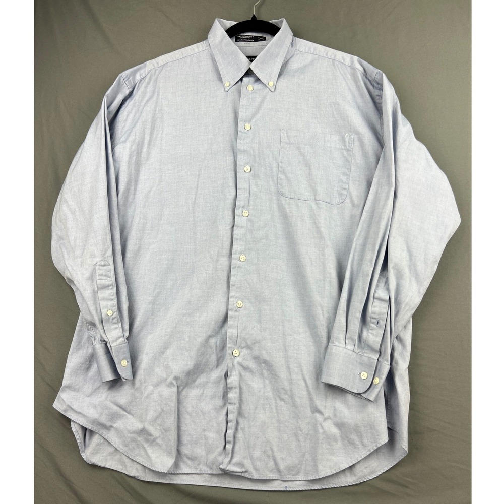 Nautica Button Down Shirt Mens 17.5 34/35 Blue Oxford Cotton Long Sleeve Good